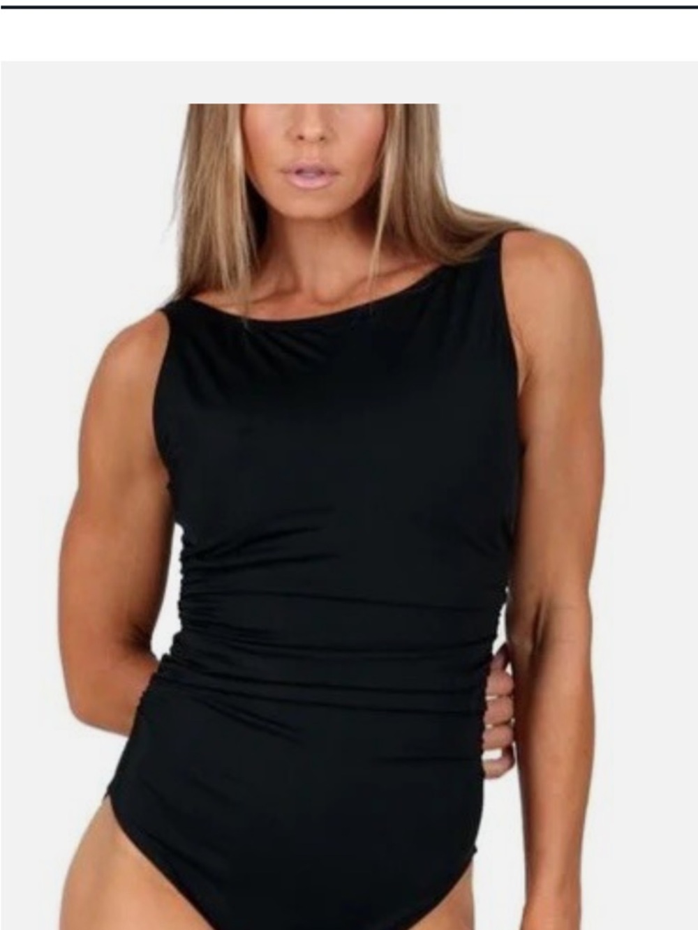 Classic Black Ruched One-Piece Swimsuit
